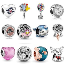 Memnon Jewellery 925 Sterling Silver Up House Balloons Charm Shimmering Narwhal Charms Seashell Dreamcatcher Bead Ocean Waves beads Fit Pandora Style Bracelets Diy