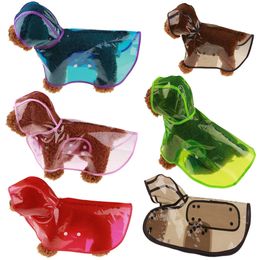 Dog Raincoat Puppy Transparent Hooded Raincoats PU Raincoat Adjuastable Waterproof Coat Dogs Clothes Small Dogs Clothing XS-XL BT1099