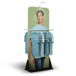 Clothes Trade Show Banner Advertising Display Boutique Dressing Displaying Rack with Custom Graphic Printing Flat Carry Bag Packing