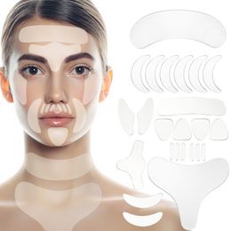 18pcs Wrinkle Patches for Anti Aging Silicone Reusable Face Forehead Neck Eye Sticker Pads Skin Lifting Care Tools Set