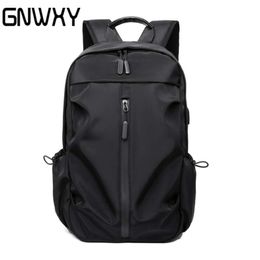 Waterproof Oxford Cloth Backpack Men Laptop Bag Breathable Men's Business Travel Backpack Simple Pure Color Leisure Backbag 210929