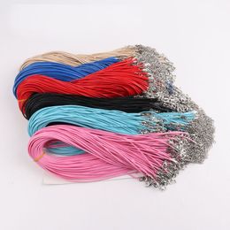 1.5mm Wax Cord Pendant Rope Chain Coloured Necklace DIY Jewellery Findings Necklace Components Lobster Clasp Multicolor Accessories 45CM+5CM