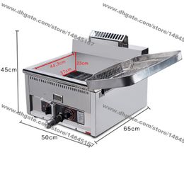 Stainless Steel Commercial Use Countertop 17L Natural LPG Gas Deep Fryer with Tap & Thermostat