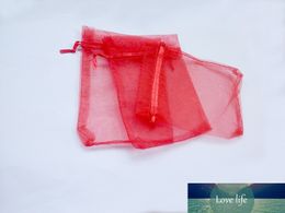 50pcs 15*20 Red gift bags for jewelry/wedding/christmas/birthday Organza Bags with handles Packaging Yarn bag