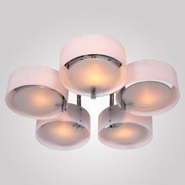 Ceiling Lights Fashion Acrylic Glass E27/E26 Light Modern Brief Living Room Bedroom Lamp Restaurant Kitchen Lamps Round