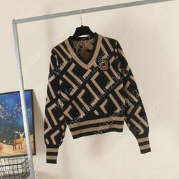 211ss Kazak tığ işi mujer kadın Tasarımcı kazak Bayan Uzun kollu Kazak Harf baskı Günlük Sonbahar Büyük Bisiklet yaka kazak jumper F motif jumper