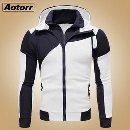 New Hoodie Men Spring Casual Solid Long Sleeve Mens Hoodies Sweatshirts Slim Zipper Hoody Sweatshirt Men Hooded Streetwear 201113