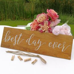 Wholesale Crafts Ornaments (Other Home Decor Wooden Wall Hanging Clip Photo Board Picture Display Decorations Listing Wood Wedding Supplies Photo Signs