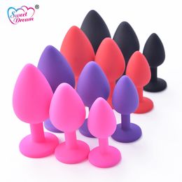 Sweet Dream 3pcs/Set Silicone Plug Soft Anal Beads Random Color Crystal Jewelry Adult Sex Toys Butt Plug Sex Products BLM-305 S921