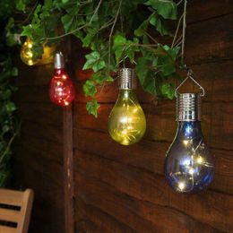 -Lampadine a risparmio energetico colorato impermeabile a sospensione solare lampadina adatta per cortile all'aperto giardino recinzione per giardino illuminazione decorativa