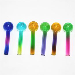 4 Inch Curved Glass Oil burners smoking Bong Water Pipes with different Coloured glass balancer for smoke