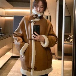 Women Coat Winter Arrival Regular Length Natural Real Sheep Fur Jacket Thick Warm Turn-Down Collar Clothes 211129