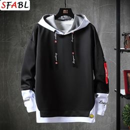 SFABL Letter Printed Mens Hoodies Japanese Style Hip Hop Casual Sweatshirts Streetwear Male Hoodies Hipster Harajuku Tops 201113