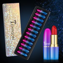 fashion brand sets12 Colour tube twelve laser Matte non-stick cup lipstick Moisturiser Moisturising makeup dropship