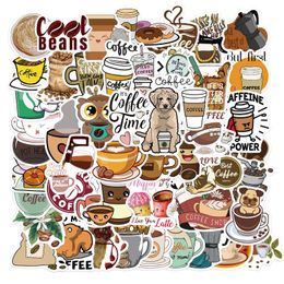 50 PCS Mixed Cartoon coffee Graffiti skateboard Stickers For Car Laptop Fridge Helmet Pad Bicycle Bike Motorcycle PS4 book Guitar Pvc Decal