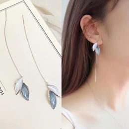 Creative Long Leaf Drop Earrings for Women Ear Line Tassel Chain Earrings Jewellery Bijoux 2021 Beautifull Accessories