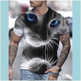 & S Mens Clothing Apparel2021 Cat Animal Men Graphic T-Shirts Summer 3D Print Casual Streetwear Cosplay Costume T Shirt Fashion Harajuku Top