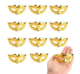 24 Pieces Decorative Mini Masquerade Decorations Mardi Gras Venetian Mask Party Favours (Golden and Silver)