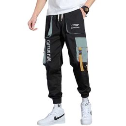 Men Harem Pants 2021 Hip Hop Ribbons Jogger Pants Fashion Casual Track Trousers Streetwear Harajuku Sweatpants Y0927