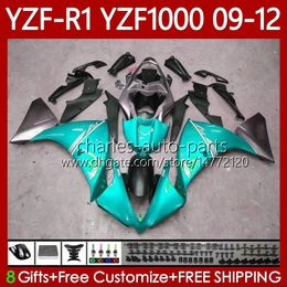 Bodywork Kit For YAMAHA YZF-R1 YZF R1 1000 Glossy Cyan CC YZF-1000 09-12 Body 92No.143 YZF1000 YZF R 1 2009 2010 2011 2012 1000CC YZFR1 09 10 11 12 Motorcycle Fairing