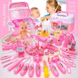 28 Pcs Pretend Play Doctor Educationa Toys for Children Medical Simulation Medicine Chest Set for Kids Interest Development 210312