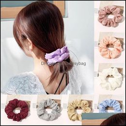 Pony Tails Holder Jewellery Jewelrysummer Lace Scrunchie Splice Colour Ties Ring Women Girls Elastic Hair Bands Aessories Headwear Ponytail Hol