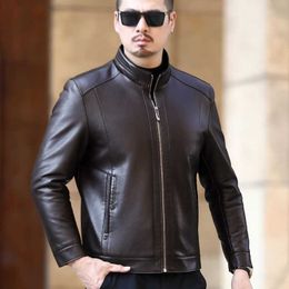 Large Size 4XL Leather Jacket Men Leather Flights Jacket Black Coats 211009