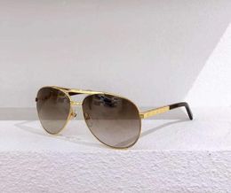 Sonnenbrille Attitude Goldrahmen Braun Farbverlauf Vintage Herren 0339 Pilote UV-Schutz mit Box Herren-Sonnenbrillen der Marke