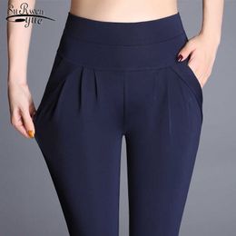 Women Pants 2020 Autumn/Winter Long Harem Pants High Waist Elastic Waist Solid Plus Size S-6XL Loose Ladies Female Trousers 7433 Q0801