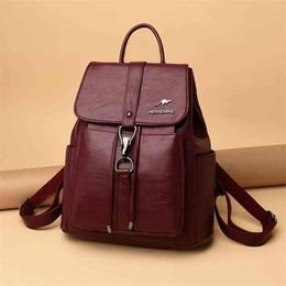 New Women's Designer Backpack Casual Back Pack for Women High Quality Leather Backpacks Female School Bags for Teenage Girls Sac K726