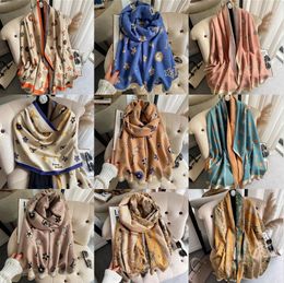 Fashion Designer Multicolor Letter Printing Cashmere Scarves Luxury Womens Double Sided Winter Keep Warm Scarfs High Quality Women Wool Spinning Shawl Scarf