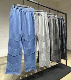 Men's Pants High street arrow stitched loose hem wide casual pants