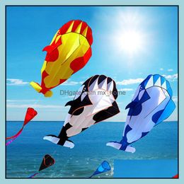 Kite & Aessories Sports Outdoor Play Toys Gifts 3D Huge Nt Whale Flying Beach Easy To Fly Frameless Soft Parafoil With 30M Line Gift Drop De