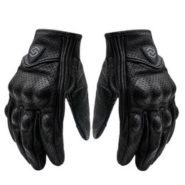 Wear Resistant Motorcycle Gloves Touch Screen Design Windproof Keep Warm Breathable Leather Gloves Moto Riding Accessories H1022