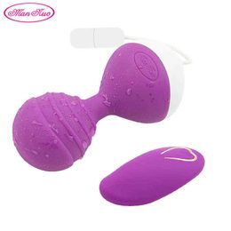 Eggs Man Nuo Wireless Remote Control Vibrating Silicone Bullet Egg Vibrators USB Rechargeable Massage Ball Adult Sex Toys Kegel Balls 1124