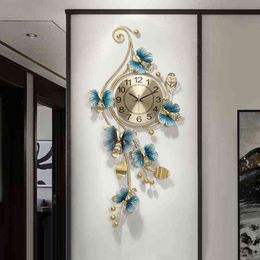 Chinese Large Wall Clock Modern Design Creative Digital Luxury Metal Wall Clock Living Room Reloj De Pared Home Decoration DG50W H1230