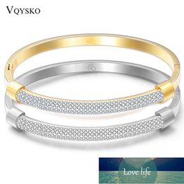 Fashion Gold Bracelet Bangles Femme Crystal Jewelry Stainless Steel Cuff Bangles For Women Charming Cz Bracelets Bangle Factory price expert design Quality Latest