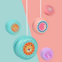 Wood Yo Yos Toys Animal Pattern Yoyo Ball Thread Control for Birthday Carnival Kids Children Prizes Gift G1125