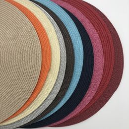 Hot Round Woven Placemats Heat Resistant Wipeable Placemat non-slip Washable Kitchen Place Mats Hand-Woven Rattan Placemats T2I51725