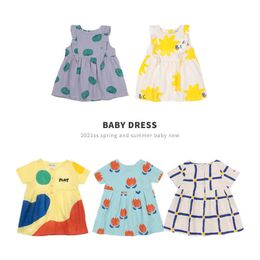 Kids Girls Dress Bobo 2021 Summer Cute Cartoon Printed Short-sleeved Princess Gress Kids Dresses For Girl 1-11Y Q0716