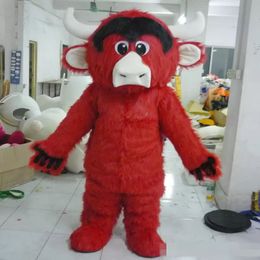 Performance Red Plush Fursuit Mascot Costumes Halloween Fancy Party Dress Cartoon Character Carnival Xmas Easter Advertising Birthday Party Costume Outfit