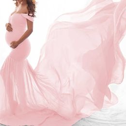 Maternity Women Dress Photography Pregnancy Dress Sexy Clothes For Pregnant Women Off Shoulder Strapless Photo Shooting Props X0902