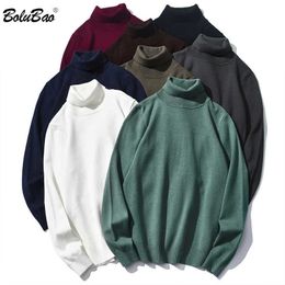 BOLUBAO Brand Men Solid Colour Turtleneck Sweater Slim Warm Casual Autumn Winter Fashion Male 210909