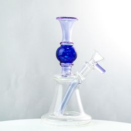 6.8 Inch Unique Heady Glass Bong Straight Perc Dab Oil Rigs N Holes Perc With Ball Shape 14mm Female Joint With Bowl XL-2091