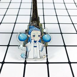 Chinese Mythology Key Chain Women Cartoon Cute Figure Acrylic Nezha Ao Bing Keyring Girls Keychains Key Holder Pendants Llaveros