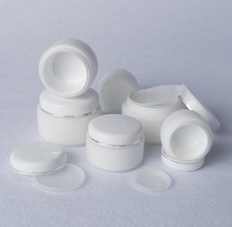 White PP Cosmetic Jar Bottle Hand Face Cream Plastic-Jar 15g 30g 50g Cosmetics Sample Plastic Container with Inner Liner Cover SN3089