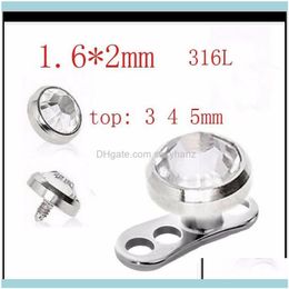 Plugs Jewelryplugs & Tunnels 316L Stainless Steel Skin Diver Piercing Micro Dermal Jewellery Body Drop Delivery 2021 5Lxsk