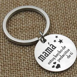 Spainsh Keychain Cute Stainless Steel Keychain Charm Family Gift Mother's Day Thanksgiving Day Gift G1019
