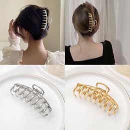 Simple Metal Large Hair Claw Women Alloy Geometric Hair Clip Clamp Grab Barrettes Bath Clip Hairpin Headwear Hair Accessoris