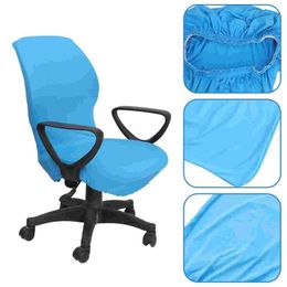 Chair Covers Rotating Armchair Slipcover Removable Stretch Computer Office Cover Protector In Small Size (Blue)